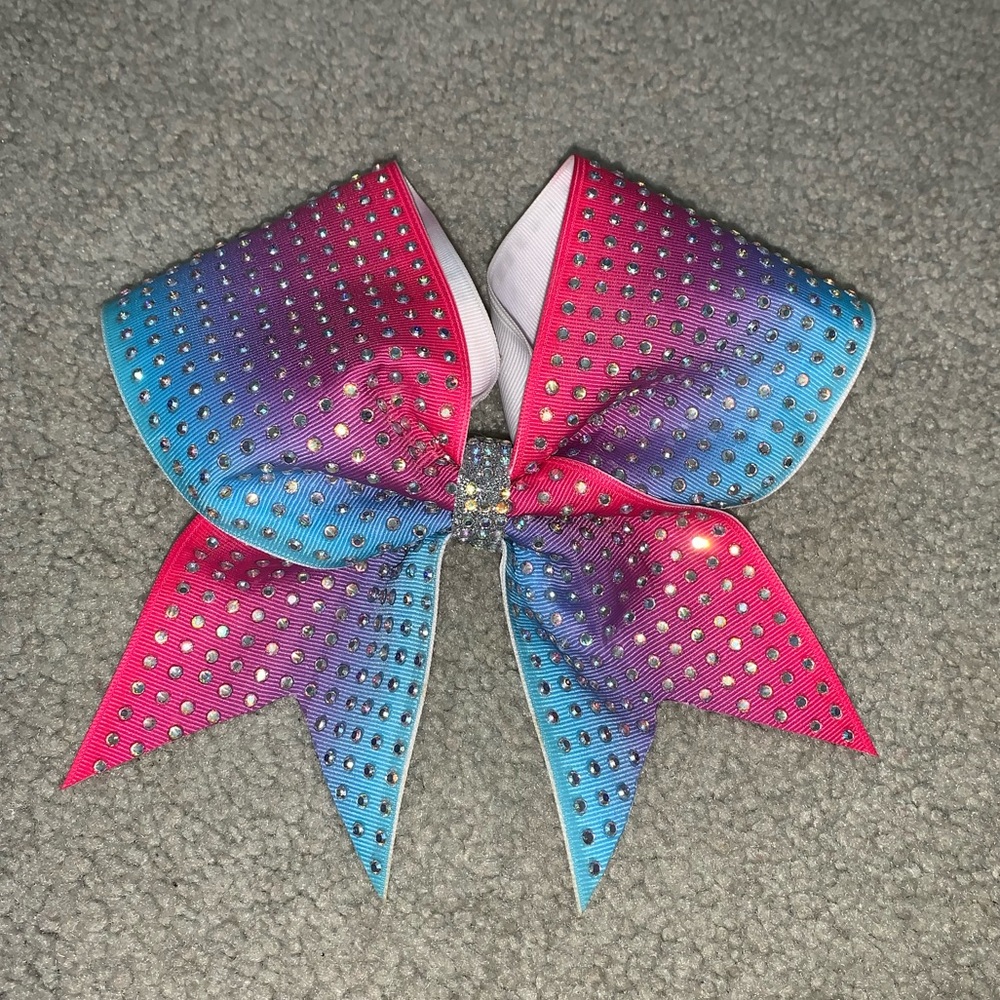 Sparkly Pink and Blue cheerleading Bow